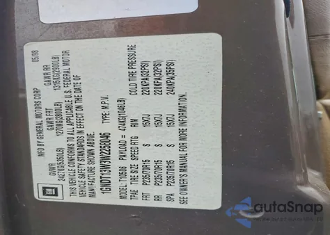 1998 Chevrolet Blazer из США, поврежденный, VIN 1GNDT13W3W2258046